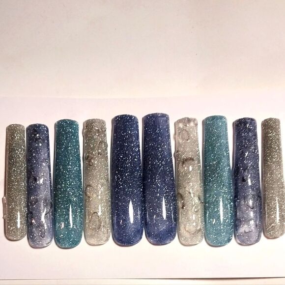 Hand Crafted Custom 10pc XXL Acrylic presson nails sz Small - Picture 3 of 9